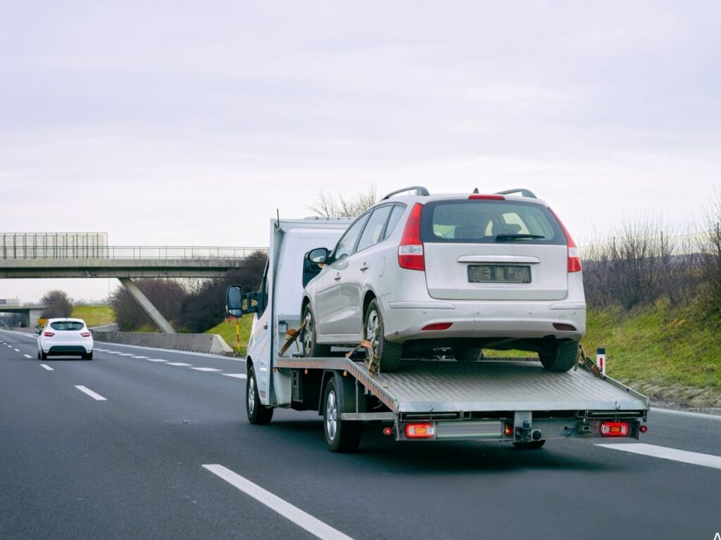 moving of broken down car by a tow truck in fredericton (1)