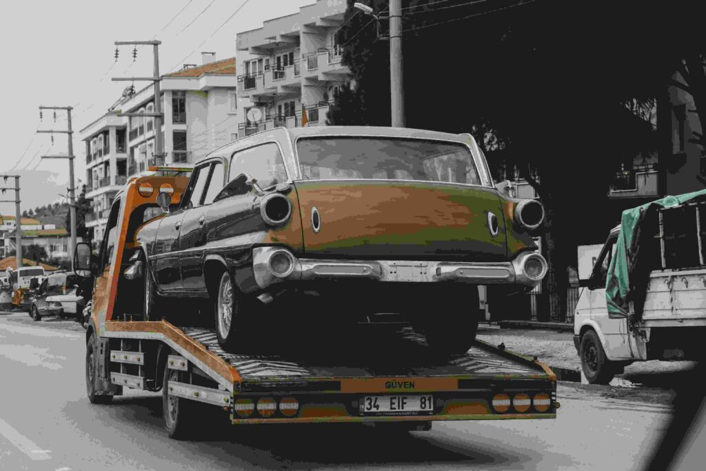 a car being towed by our towing company